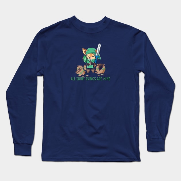 Cute deer adventurer All shiny things are mine Long Sleeve T-Shirt by Myanko